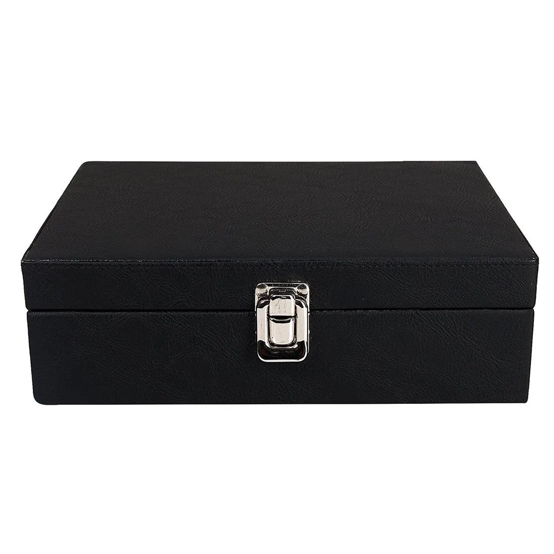 8 Slots Elegant Watch Organizer Box With Plain PU Leather Finish