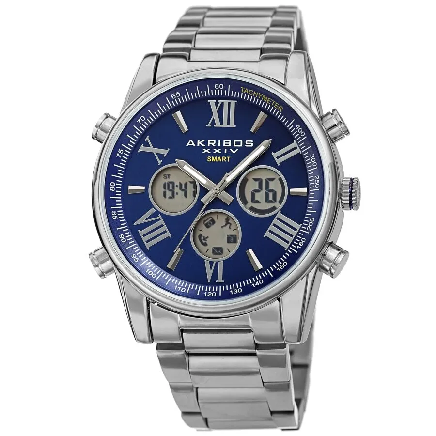 Akribos Xxiv  Quartz Blue Dial Men's Smart Watch AK1095SSBU