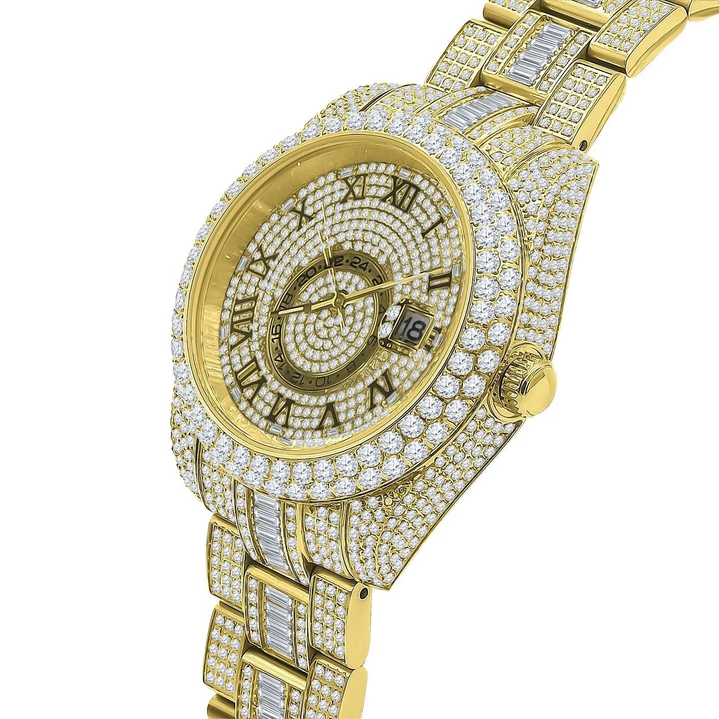 Baguette Sky Bustdown VVS CZ Bling Bling Watch