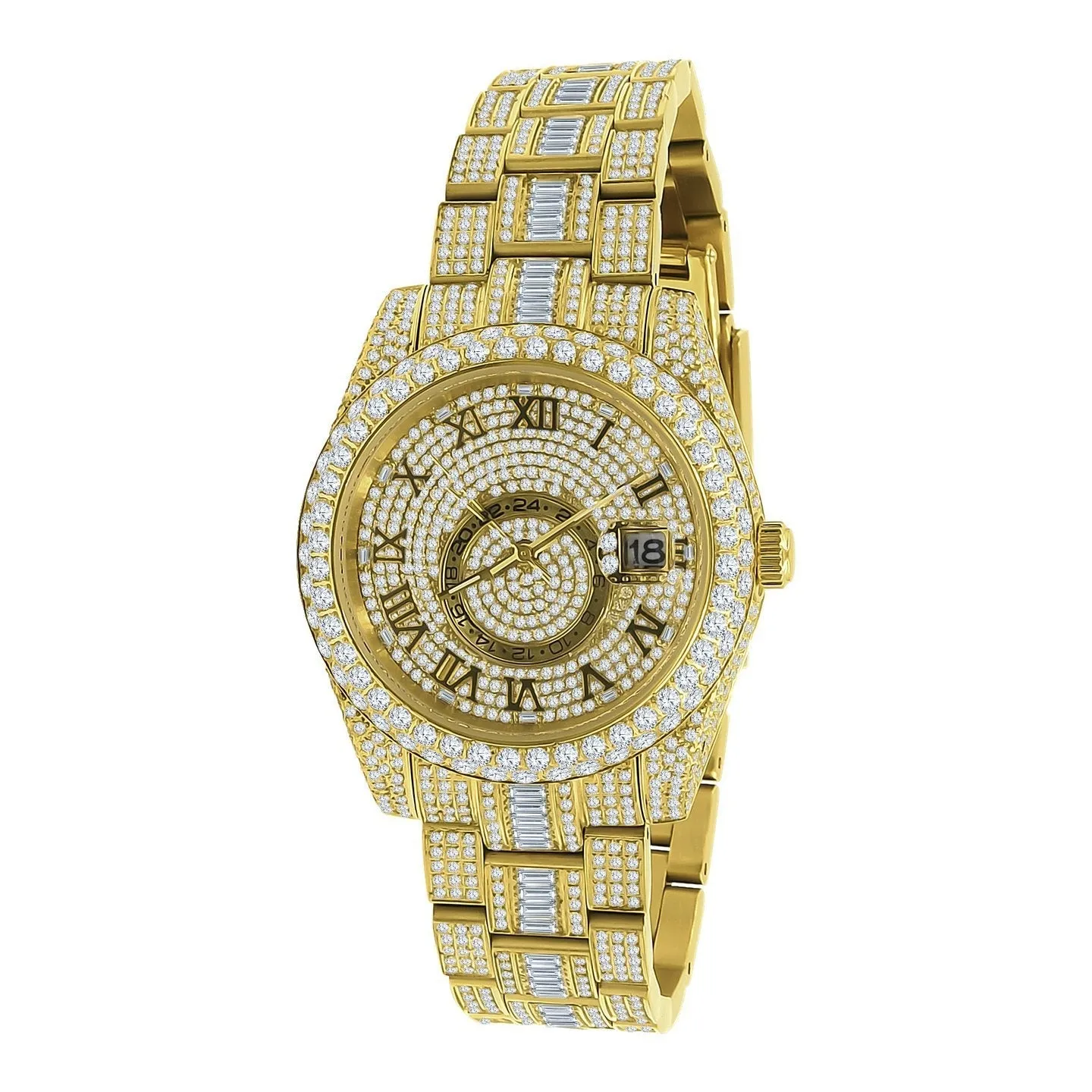 Baguette Sky Bustdown VVS CZ Bling Bling Watch