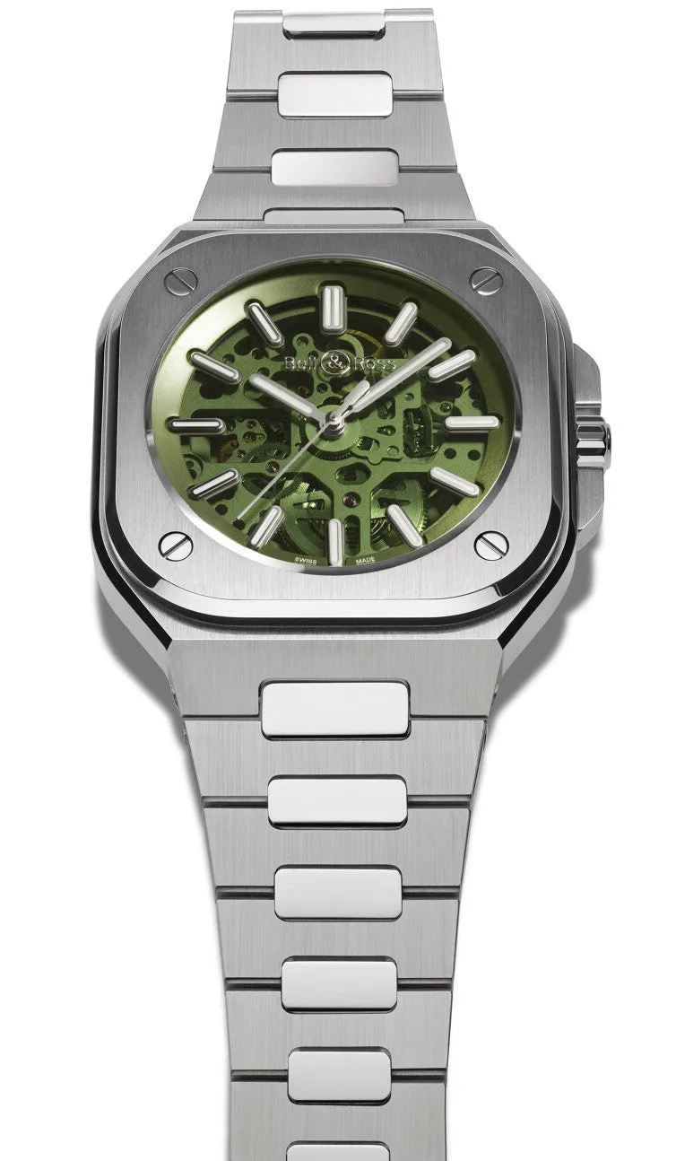 BR Watch BR 5 Skeleton Green Bracelet Limited Edition