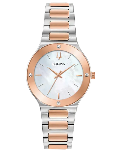 Bulova Millennia Women's White Mother-of-Pearl Diamond Watch 98R274