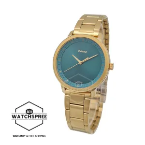 Casio Ladies' Standard Analog Gold Stainless Steel Band Watch LTPB115G-3E LTP-B115G-3E