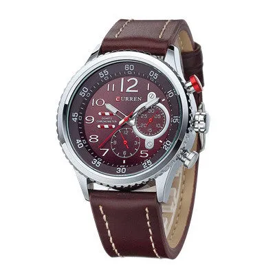 CURREN Leather Strap Analog Men's Quartz Watch Casual Watch Mens Watches Top Brand Luxury Wristwatch