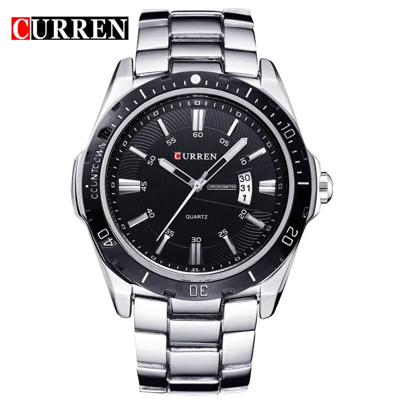 CURREN Luxury Brand Full Stainless Steel Analog Fashion Men's Quartz Watch Business Montre Watch Men Watches Relogio Masculino