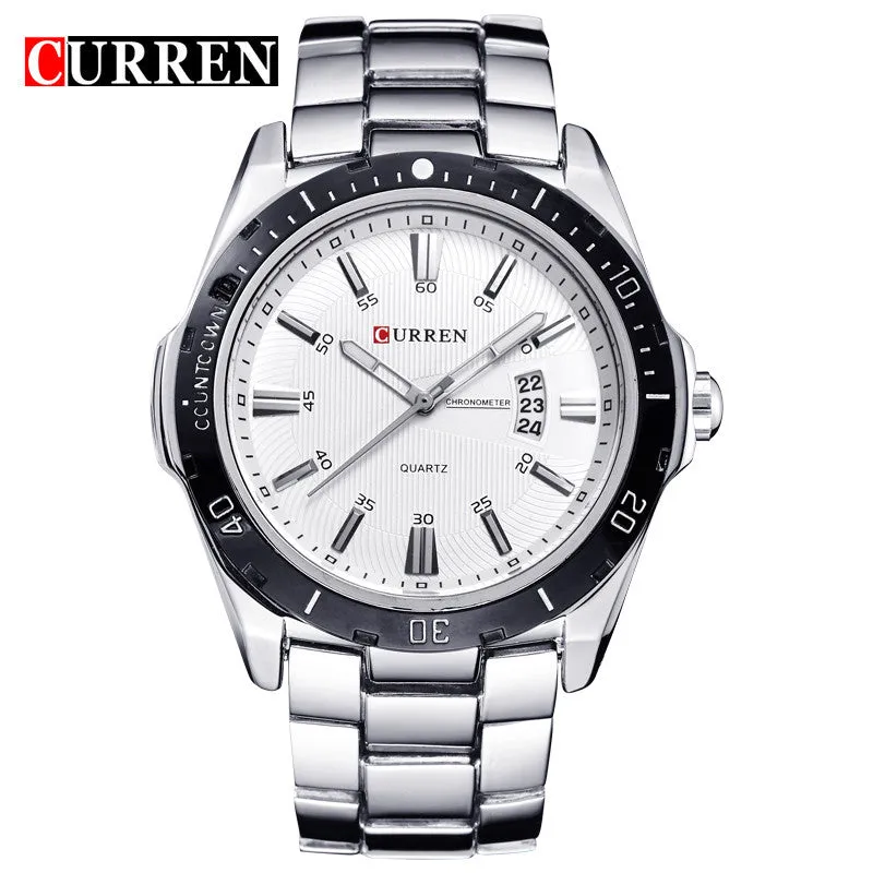 CURREN Luxury Brand Full Stainless Steel Analog Fashion Men's Quartz Watch Business Montre Watch Men Watches Relogio Masculino