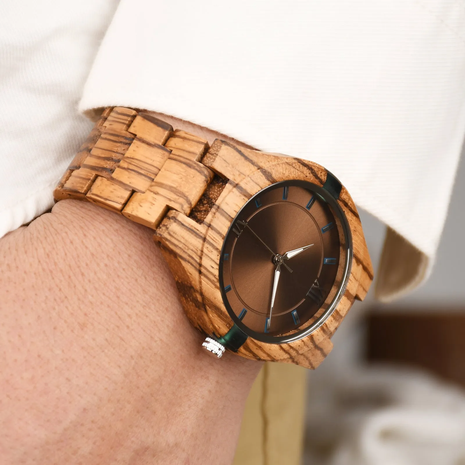 Davis - Resin Decorations Zebrawood Minimal Watch