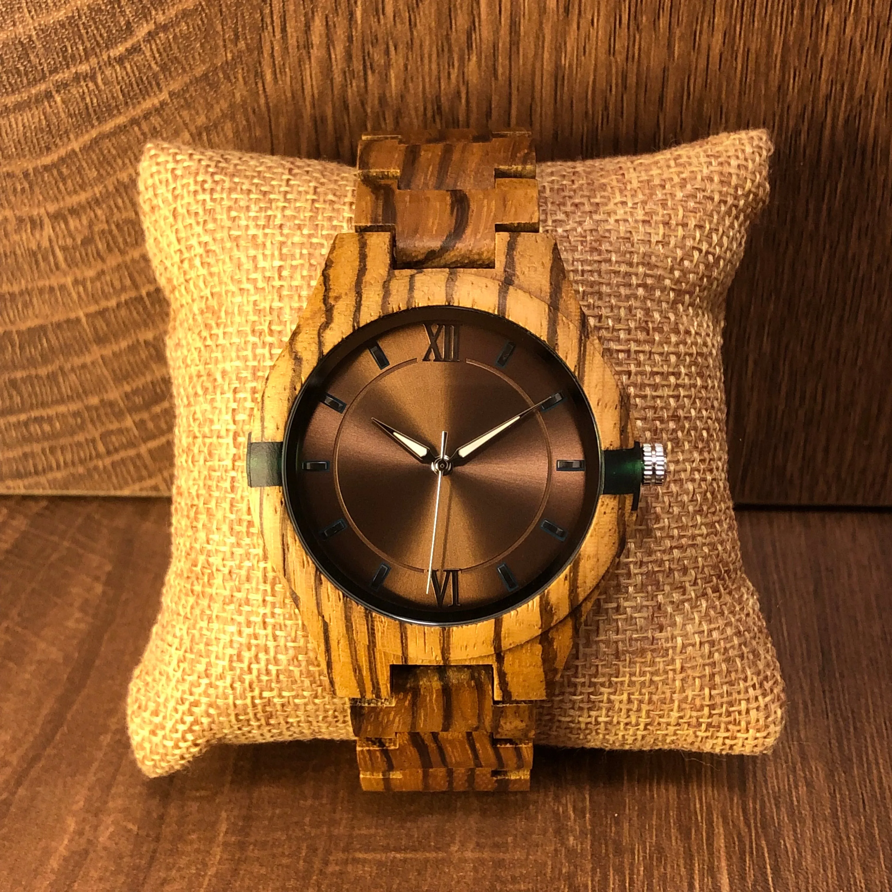 Davis - Resin Decorations Zebrawood Minimal Watch