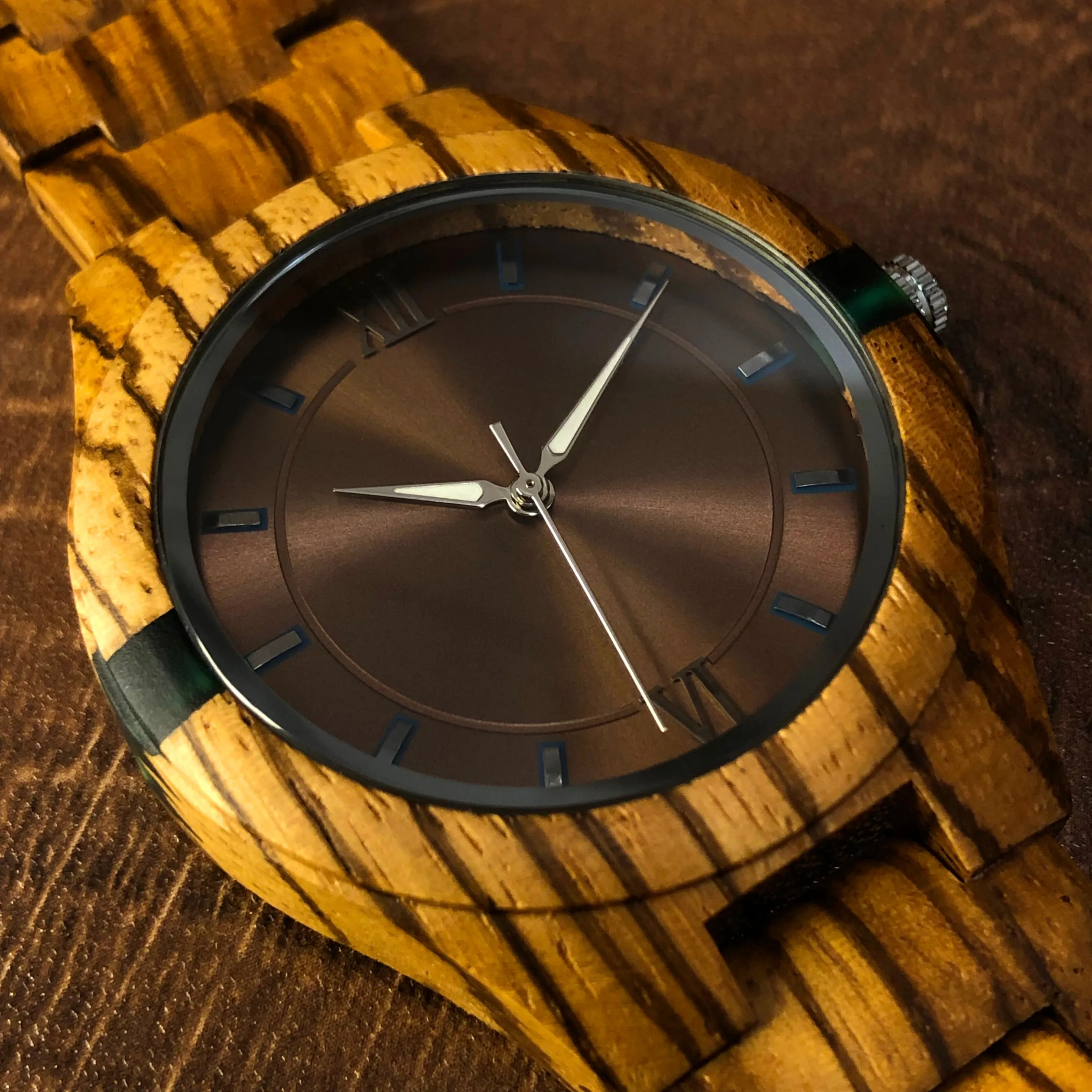 Davis - Resin Decorations Zebrawood Minimal Watch