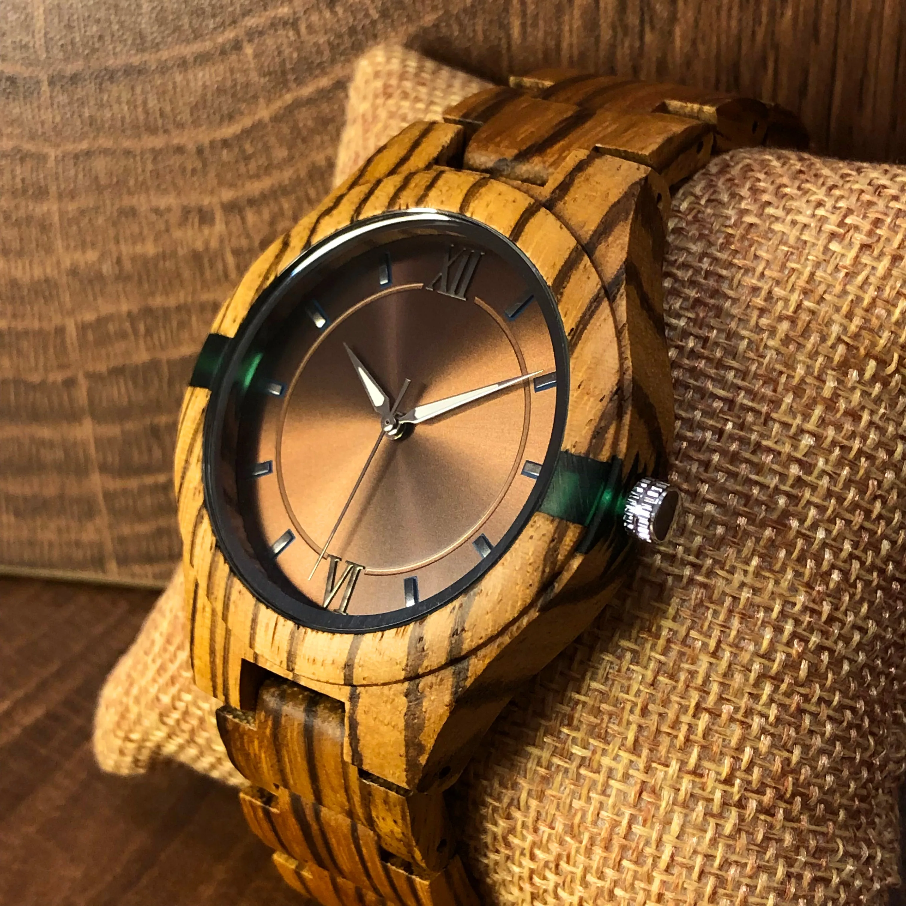 Davis - Resin Decorations Zebrawood Minimal Watch