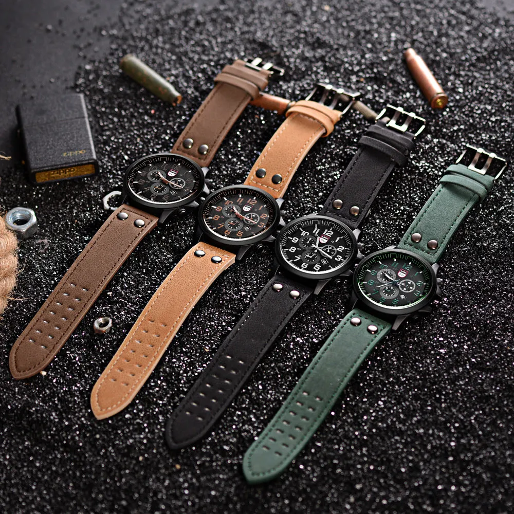 Fashion Geometric Buckle Quartz Men's Watches