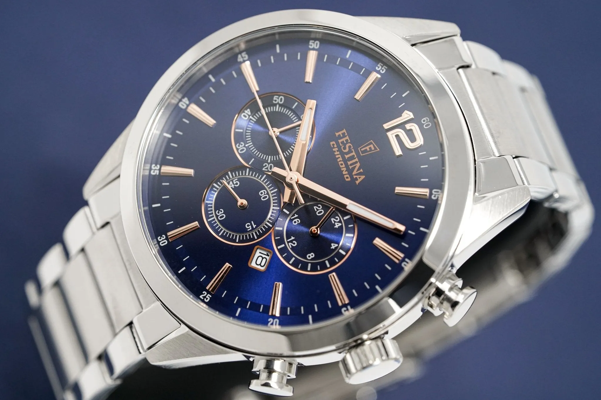 Festina Watch Blue Rose Timeless Chrono Stainless Steel F20343-9