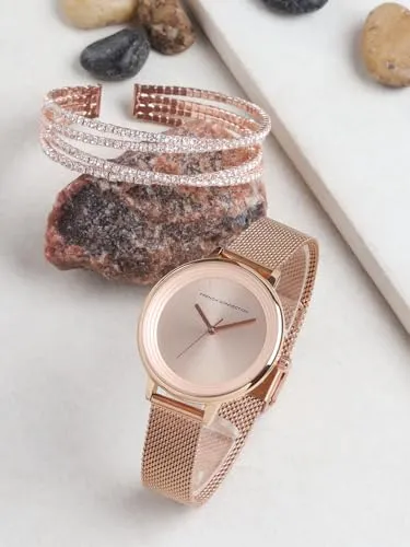 French Connection Analog Rose Gold Dial Women's Watch-FCJR02