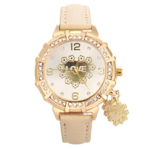 GENVIVIA Simple Rhinestone Pendant Wristwatch