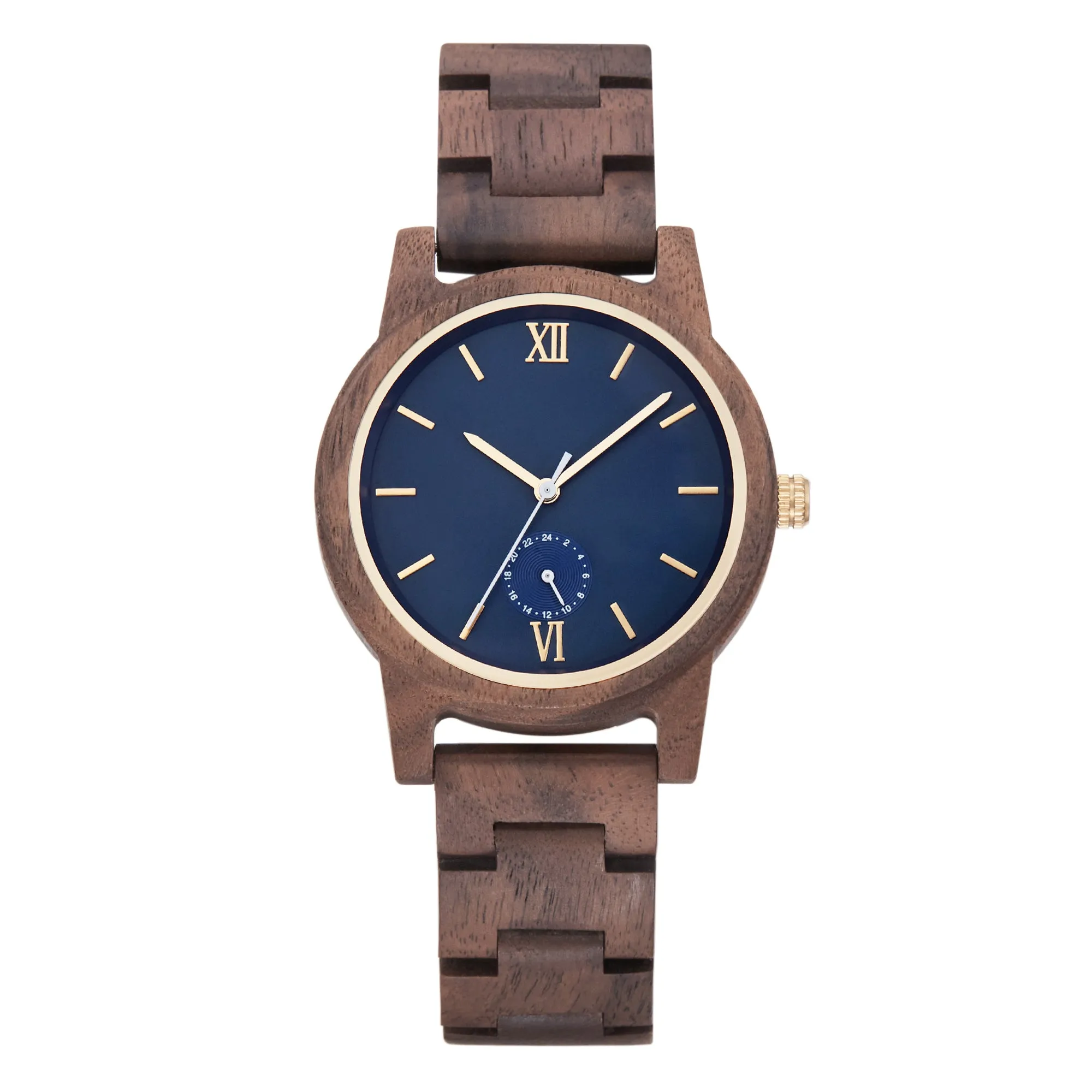 Goblins - Blue Face Walnut Minimal Watch