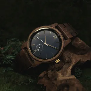 Goblins - Blue Face Walnut Minimal Watch