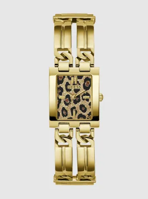 Gold Mod Animal Print Dial Link Watch