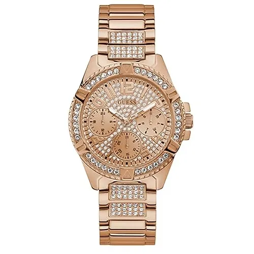 Guess Analog Rose Gold Dial Women's Watch-W1156L3