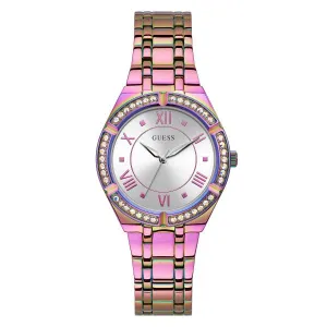 Guess Cosmo Purple Stainless Steel Silver Dial Quartz Watch for Ladies - GW0033L6