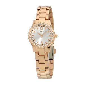 Guess Dixie Rose Gold Stainless Steel Silver Dial Quartz Watch for Ladies - W0889L3