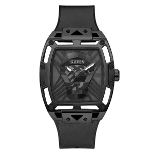 Guess Legend Black Silicone Strap Black Dial Quartz Watch for Gents - GW0500G2