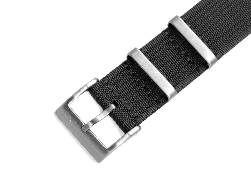 Hitori Admiralty Grey Woven Military Nylon Strap