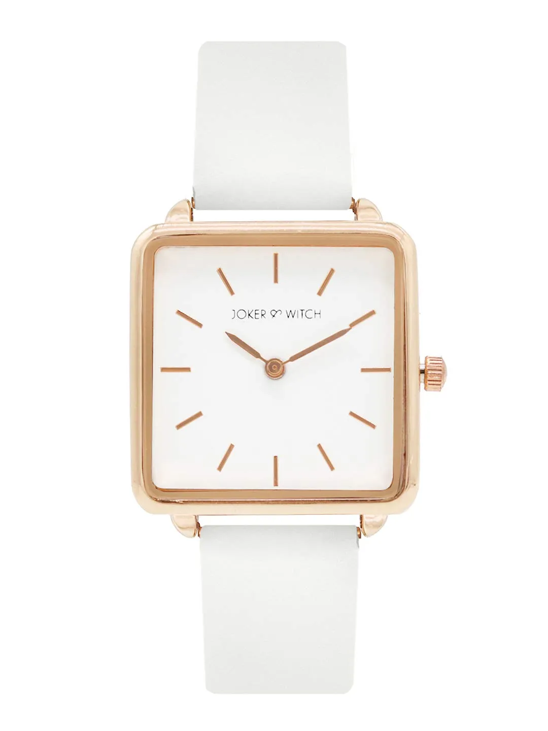 Joker & Witch Emily Square Dial Rosegold All White Watch for Women