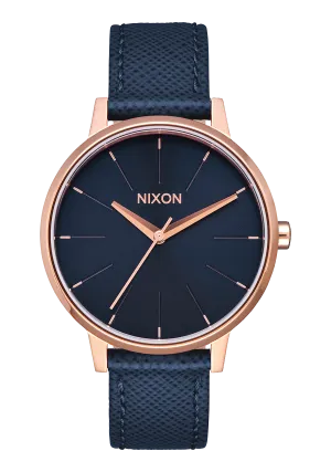 Kensington Leather - Navy / Rose Gold