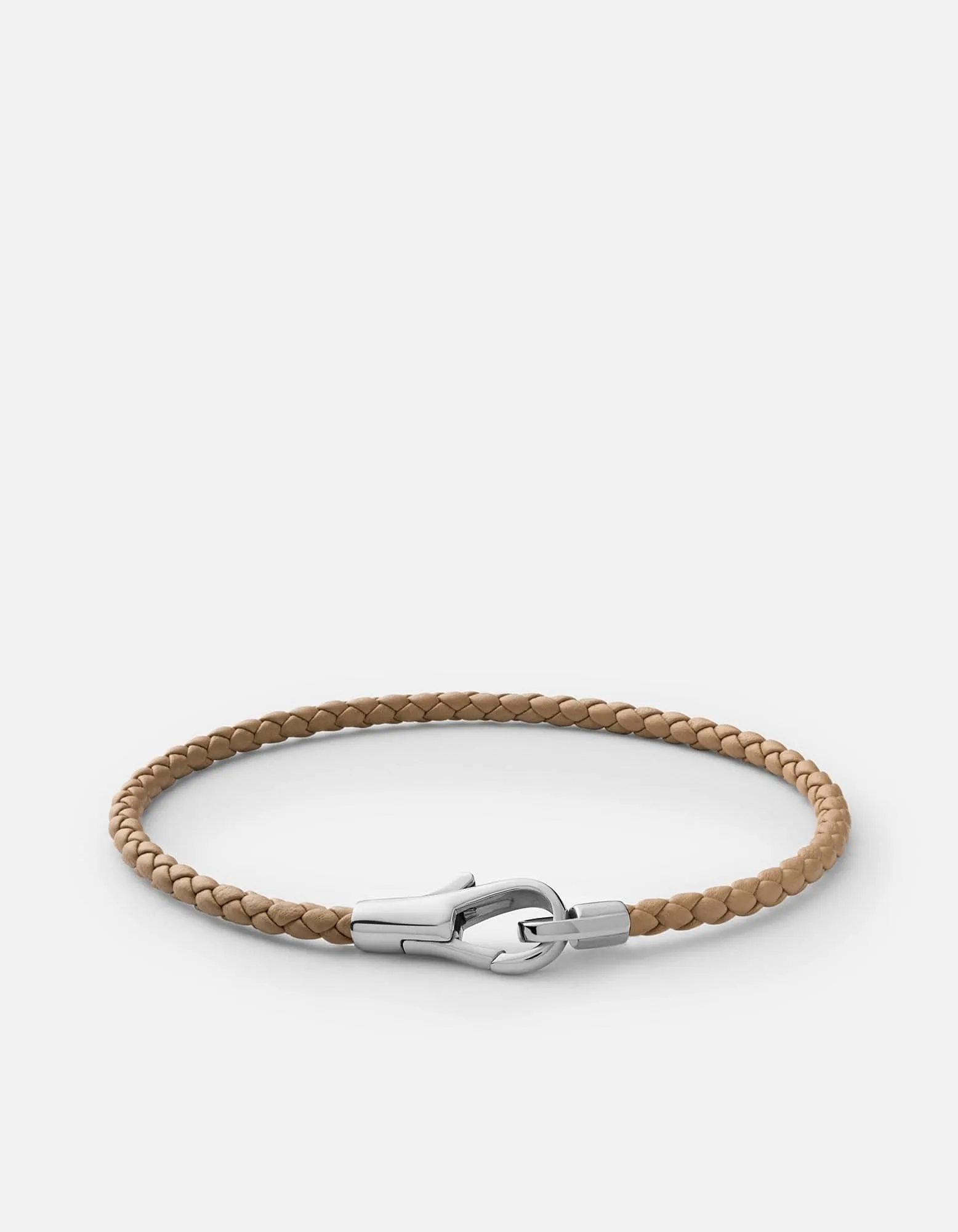 Knox Leather Bracelet, Sterling Silver/Natural