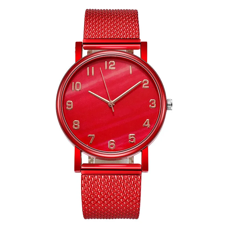 Ladies Mesh trap Quartz Watch Casual Simple Digital Female Watch