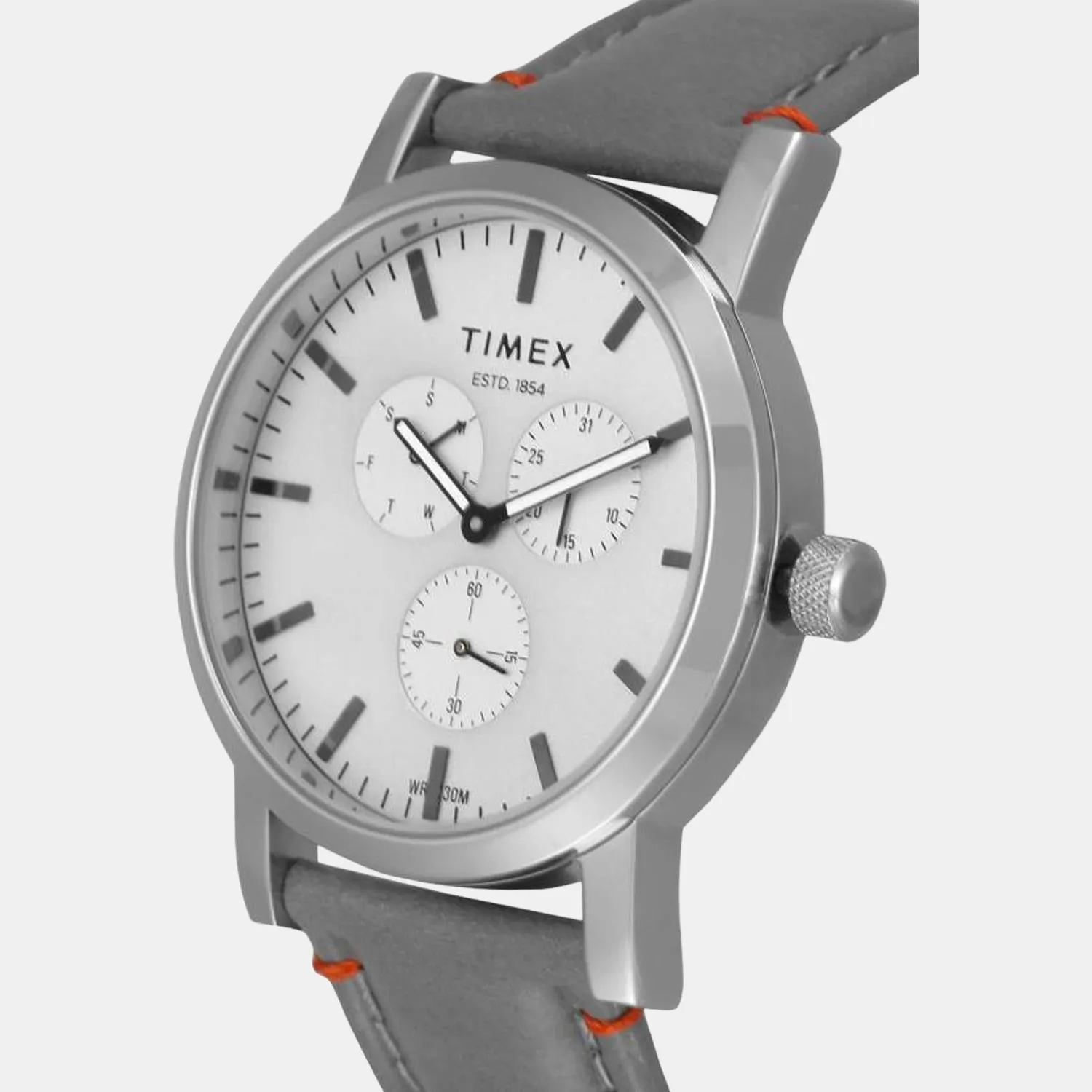 Men Grey Analog Leather Watch TWEG16609