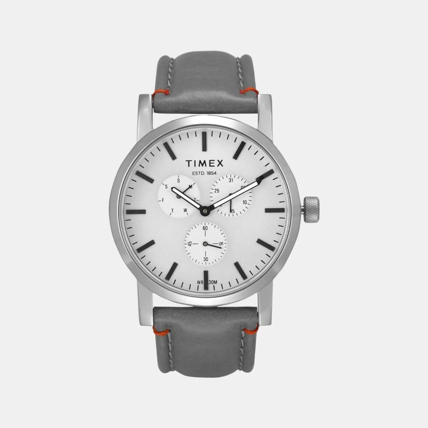 Men Grey Analog Leather Watch TWEG16609