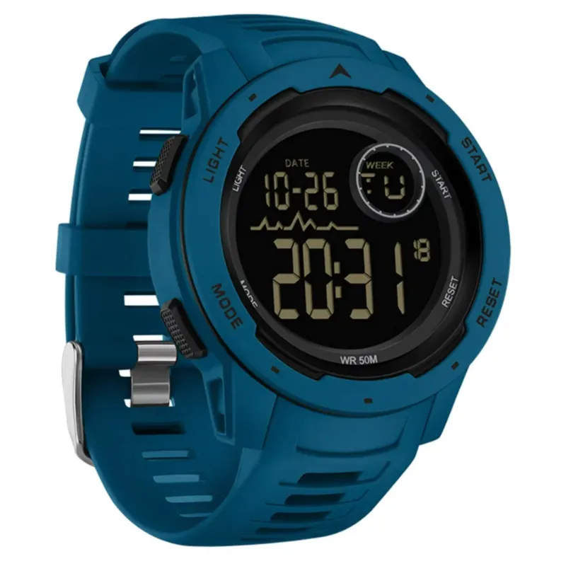 Men's Digital Watch 50M Waterproof Tactical Watch Backlight Stopwatch Alarm 12/24H Sport Outdoor