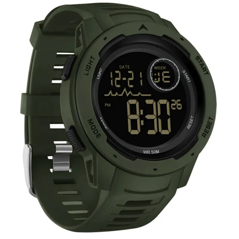 Men's Digital Watch 50M Waterproof Tactical Watch Backlight Stopwatch Alarm 12/24H Sport Outdoor