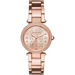 Michael Kors Parker Rose Gold Stainless Steel Rose Gold Dial Quartz Watch for Ladies - MK-6470