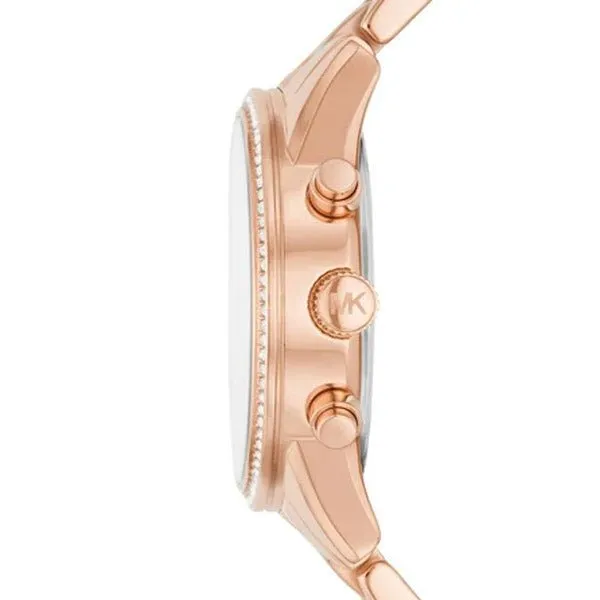 Michael Kors Ritz Rose Gold Stainless Steel Rose Gold Dial Chronograph Quartz Watch for Ladies - MK7302