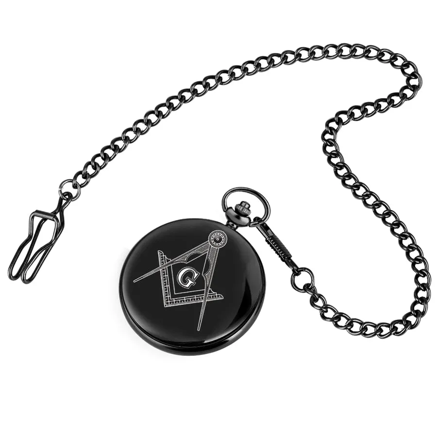 Modern Black Masonic Pocket Watch