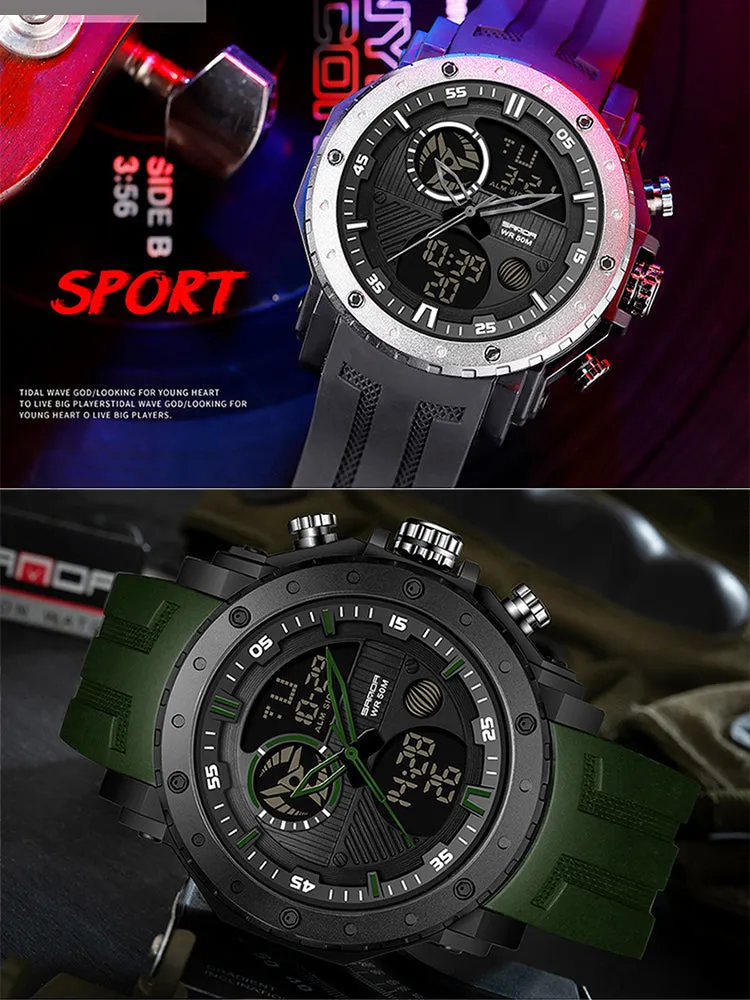 Multi-Functional Dual Display Luminous Smart Watch Waterproof Outdoor Sports Watch