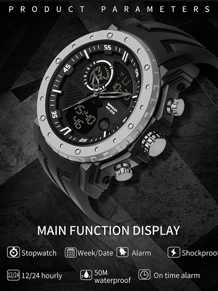 Multi-Functional Dual Display Luminous Smart Watch Waterproof Outdoor Sports Watch