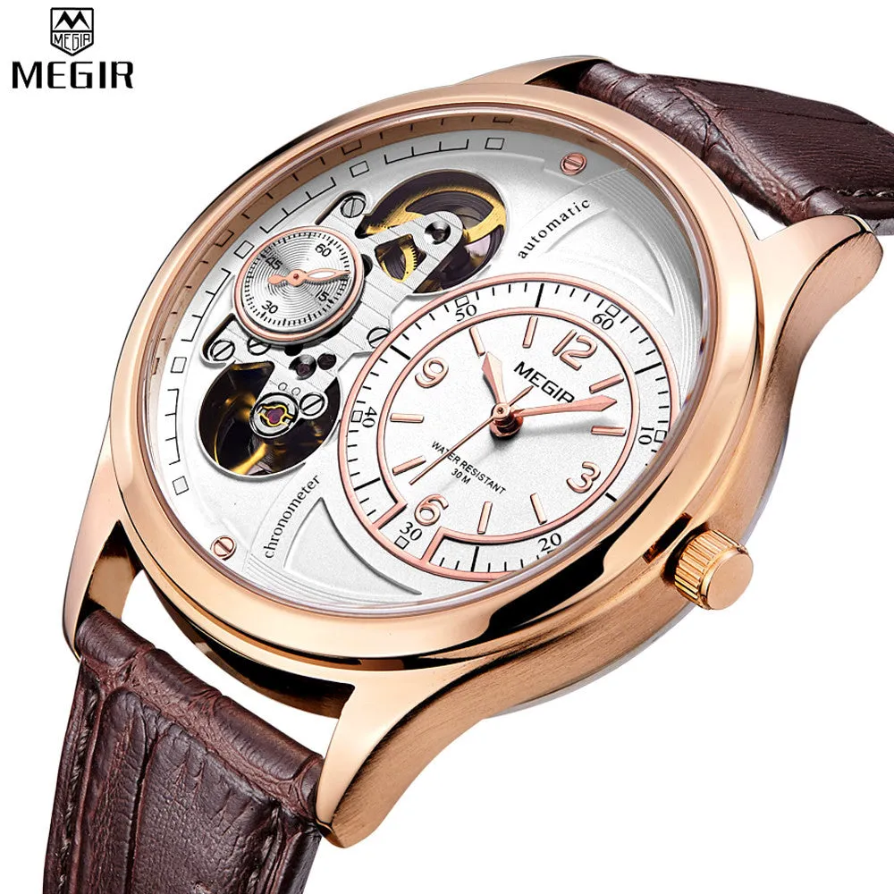 New Luxury Rose Gold Clock Men Hollow Automatic Watch Military Sport Watch Mechanical Relogio Male Montre Watch Men Relojes