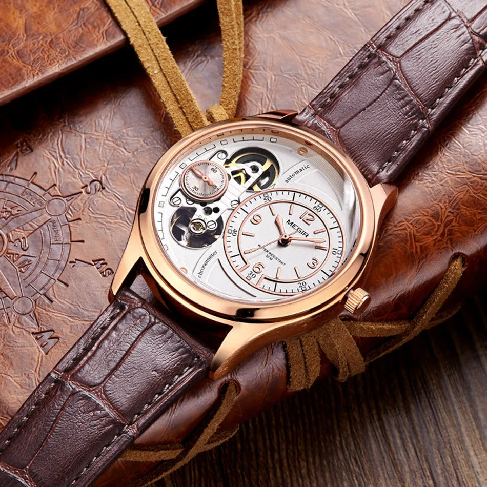 New Luxury Rose Gold Clock Men Hollow Automatic Watch Military Sport Watch Mechanical Relogio Male Montre Watch Men Relojes