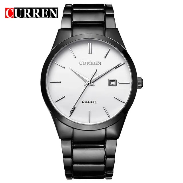 New Top Luxury Brand Quartz Watch Men's Fashion Dress Tag Black full steel Business Colck Male Simple Casual Wristwatch gift