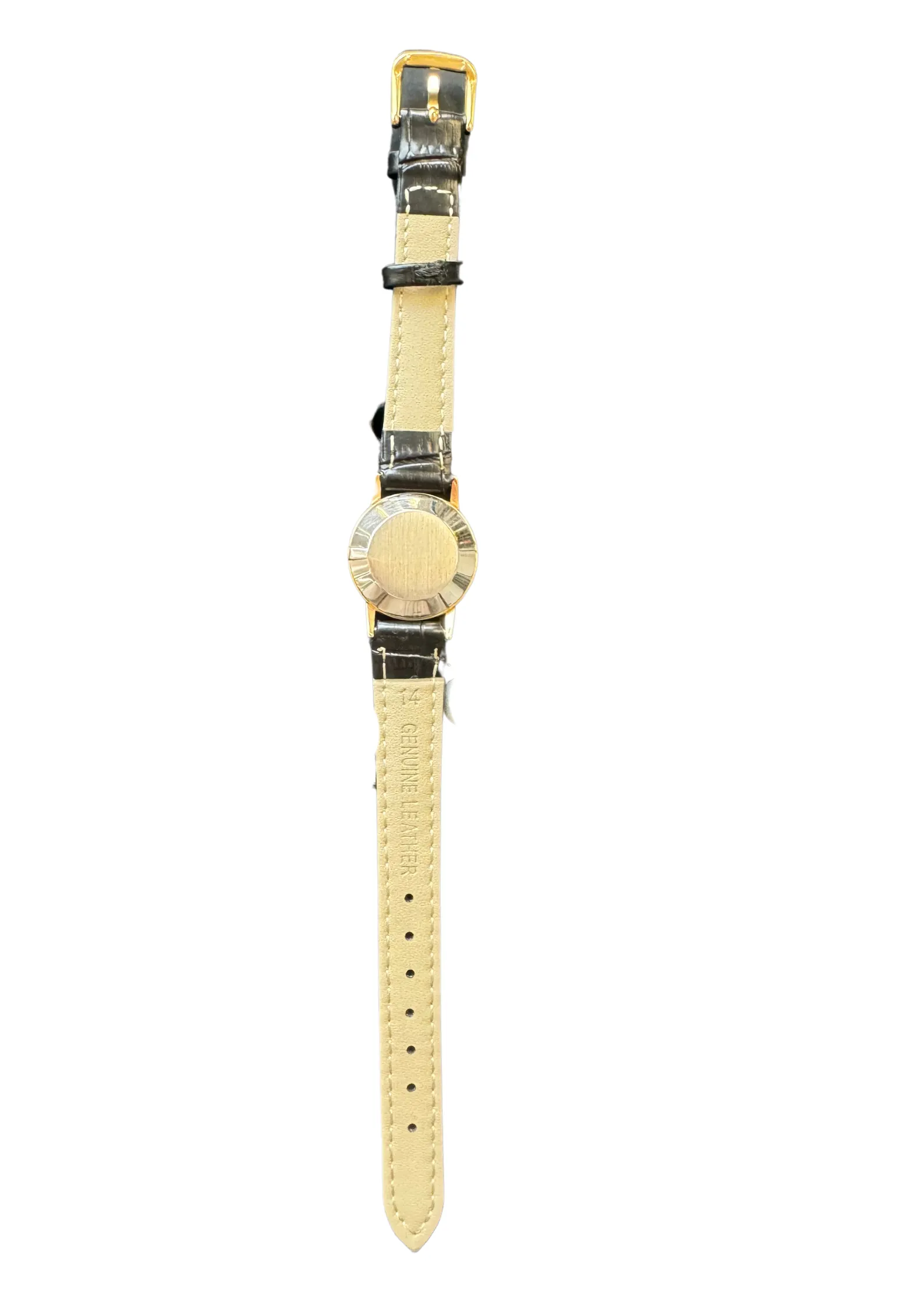 Omega Deville Model 591.0018 Black Strap Gold Watch