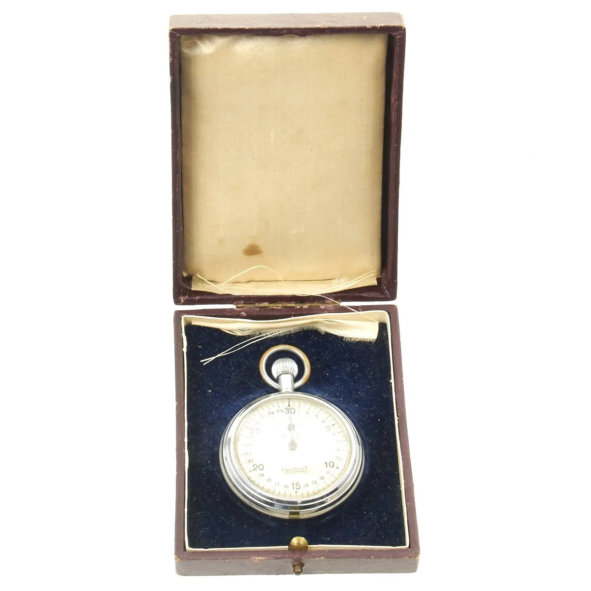 Original German WWII Police School Dresden marked Stop Watch by Hanhart with Case - Fully Functional