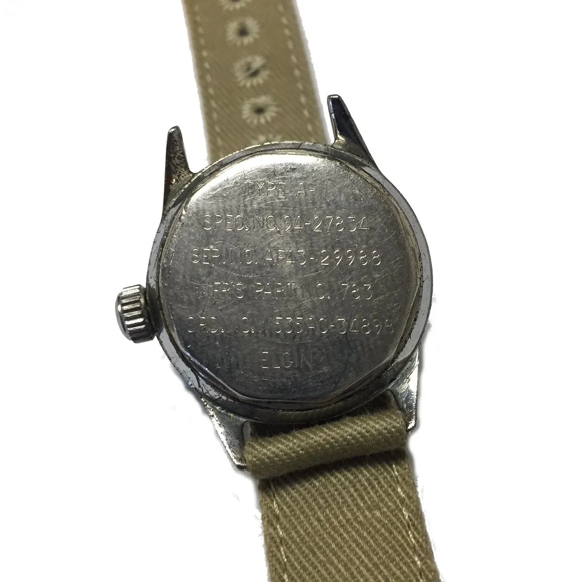 Original U.S. WWII 1943 Type A-11 USAAF Wrist Watch by Elgin - Fully Functional