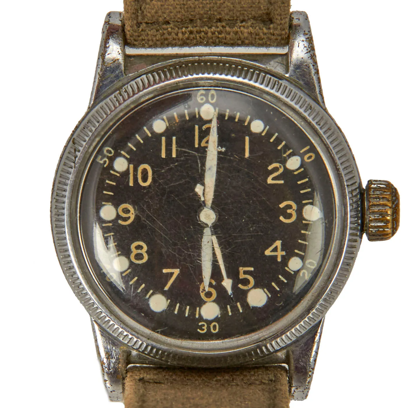 Original U.S. WWII 1944 Type A-11 USAAF Wrist Watch by Waltham - Fully Functional