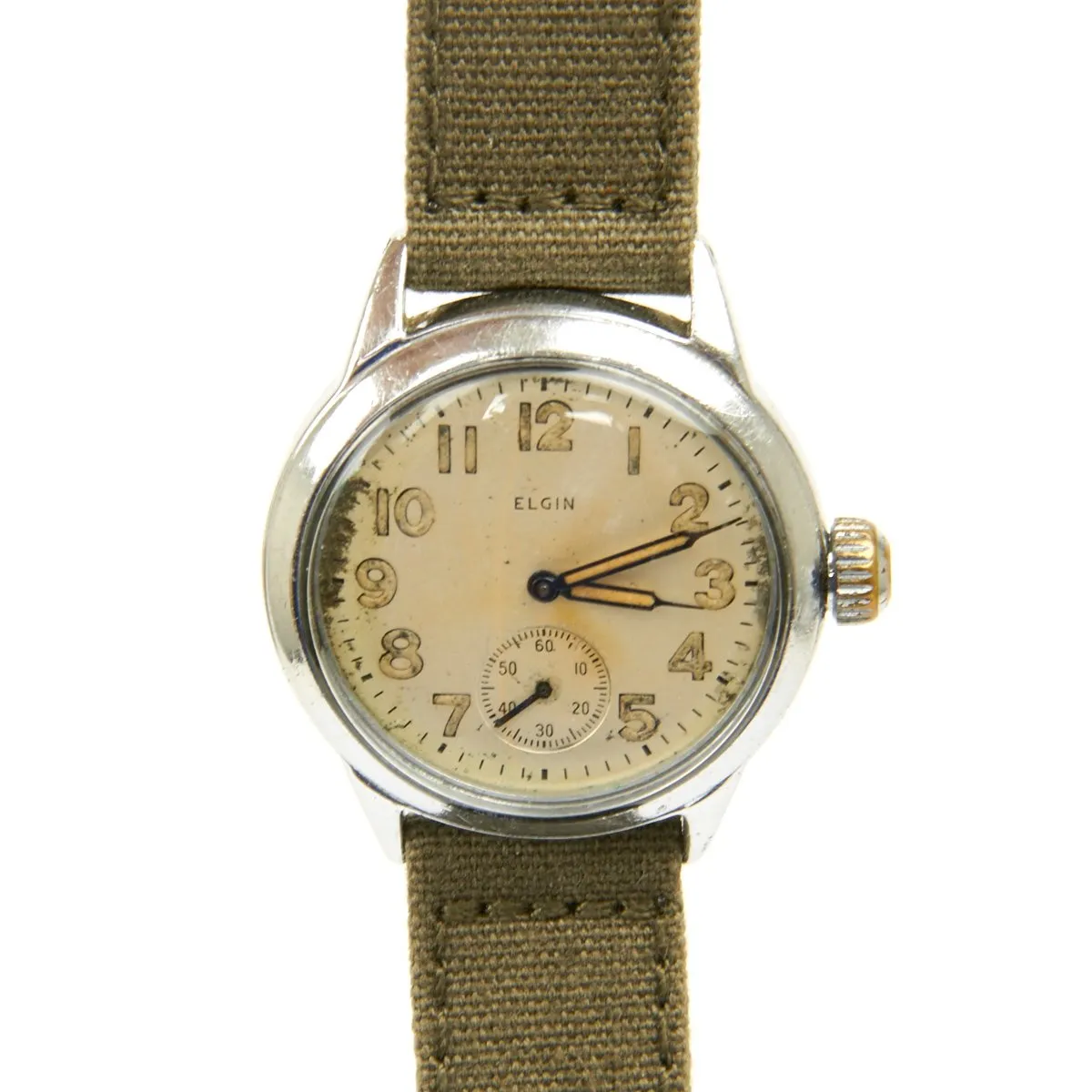 Original U.S. WWII Army 17-Jewel Wrist Watch by Elgin - Fully Functional