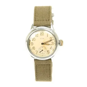 Original U.S. WWII Army 17-Jewel Wrist Watch by Elgin - Fully Functional