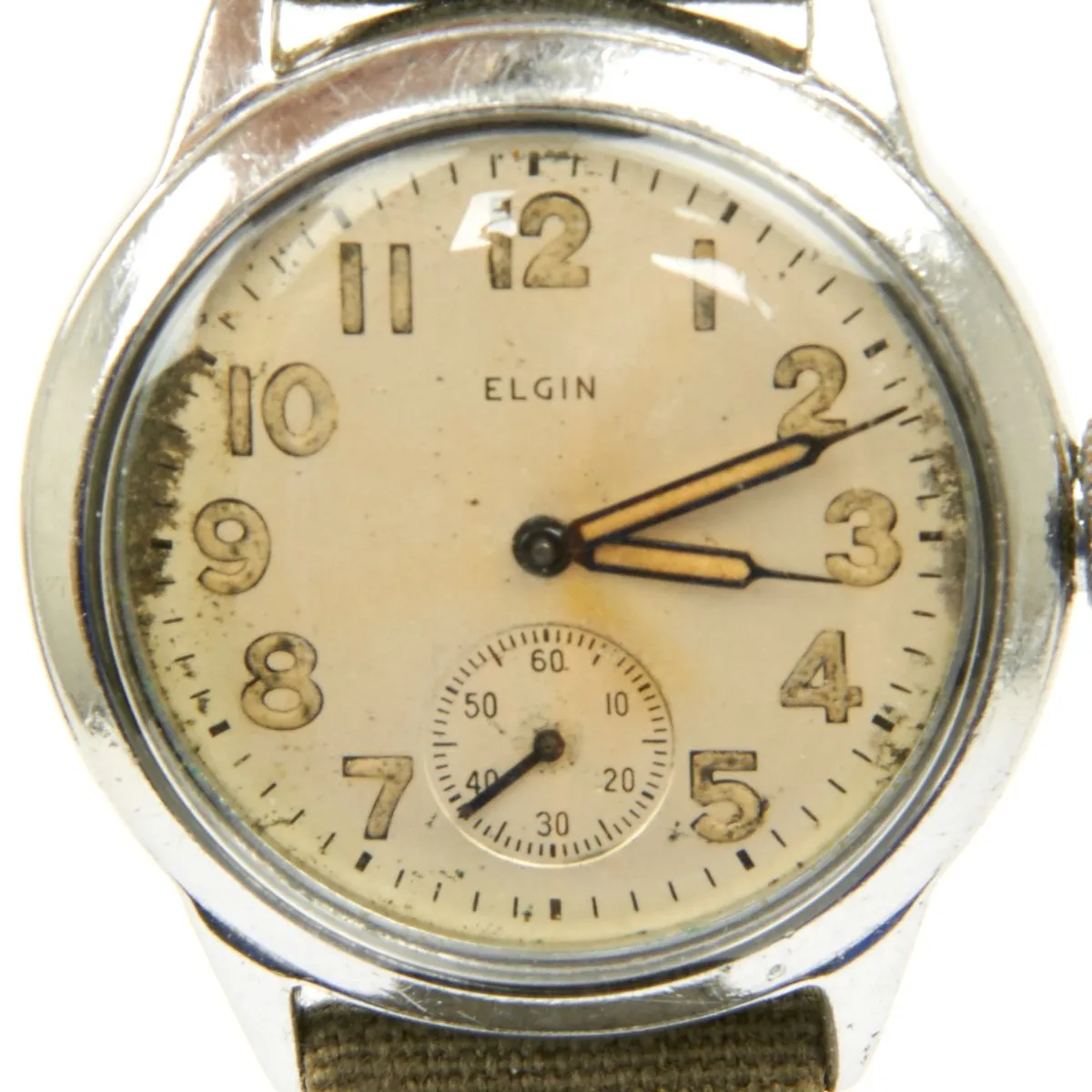 Original U.S. WWII Army 17-Jewel Wrist Watch by Elgin - Fully Functional