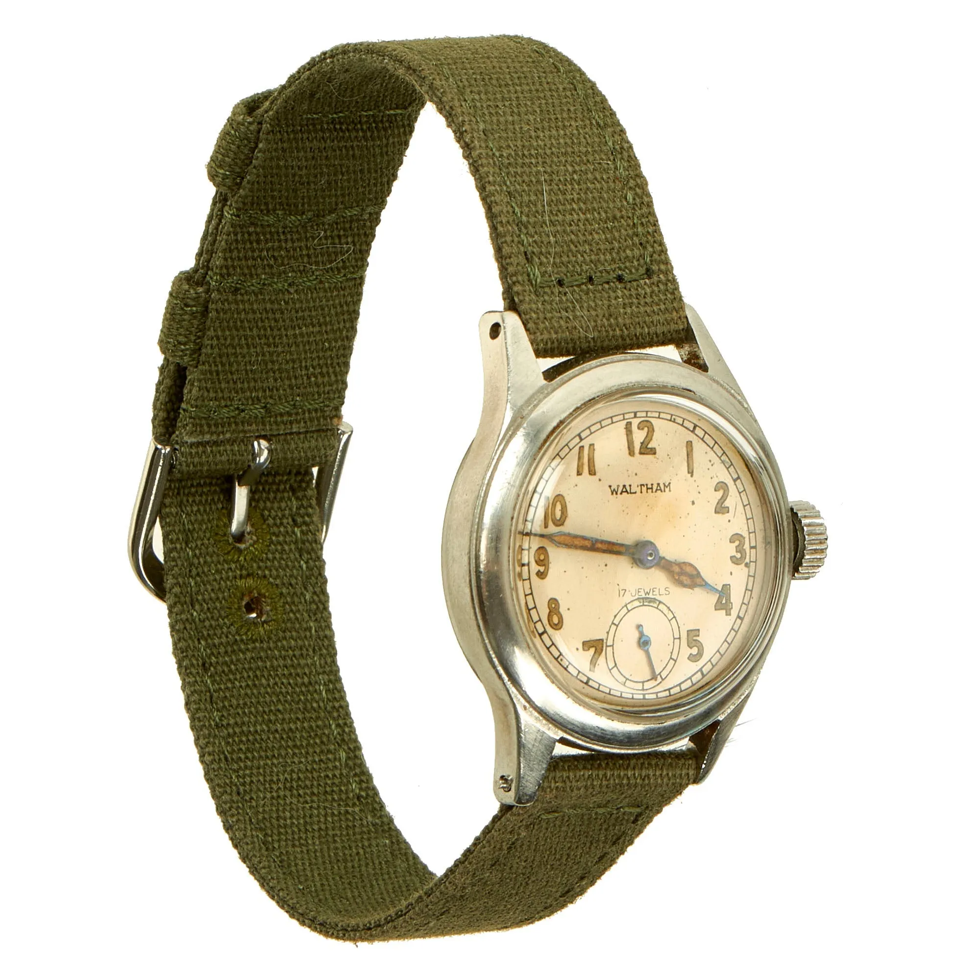 Original U.S. WWII Fully Functional US Army Ordnance Department 17-Jewel Wrist Watch by Waltham